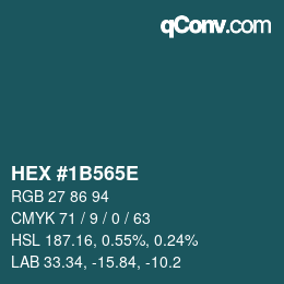 Color code: HEX #1B565E | qconv.com