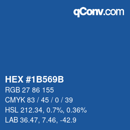 カラーコード: HEX #1B569B | qconv.com