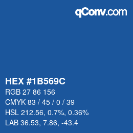 Color code: HEX #1B569C | qconv.com