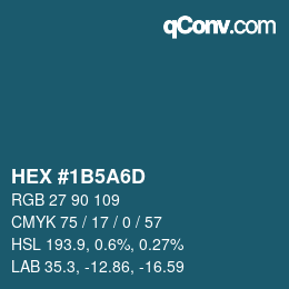 Color code: HEX #1B5A6D | qconv.com
