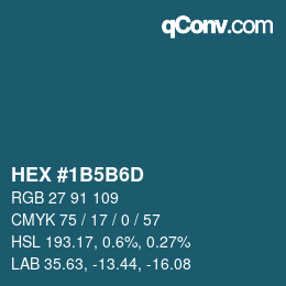 Color code: HEX #1B5B6D | qconv.com