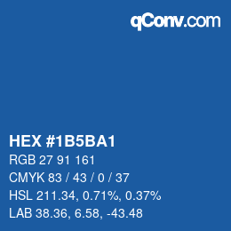 カラーコード: HEX #1B5BA1 | qconv.com