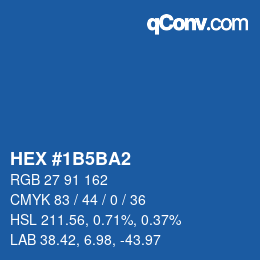 颜色代码: HEX #1B5BA2 | qconv.com