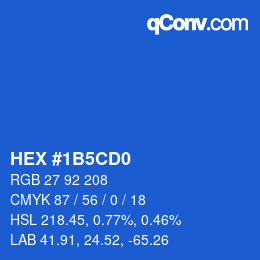 カラーコード: HEX #1B5CD0 | qconv.com