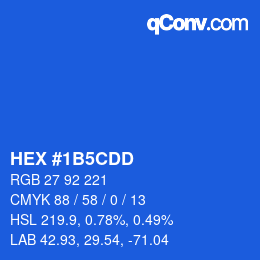 Color code: HEX #1B5CDD | qconv.com
