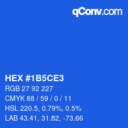 カラーコード: HEX #1B5CE3 | qconv.com