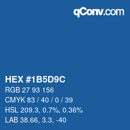 カラーコード: HEX #1B5D9C | qconv.com