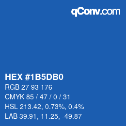 カラーコード: HEX #1B5DB0 | qconv.com