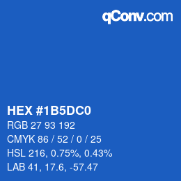 颜色代码: HEX #1B5DC0 | qconv.com