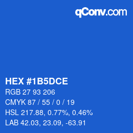 カラーコード: HEX #1B5DCE | qconv.com