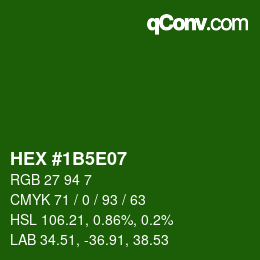 Farbcode: HEX #1B5E07 | qconv.com