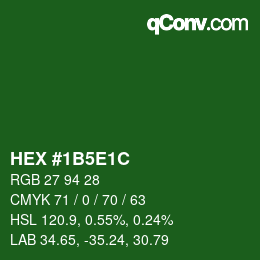 Farbcode: HEX #1B5E1C | qconv.com