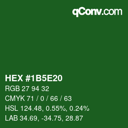 Código de color: HEX #1B5E20 | qconv.com