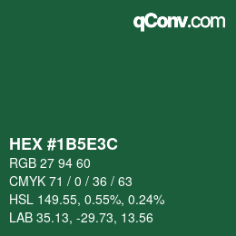 Color code: HEX #1B5E3C | qconv.com