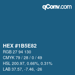 Farbcode: HEX #1B5E82 | qconv.com