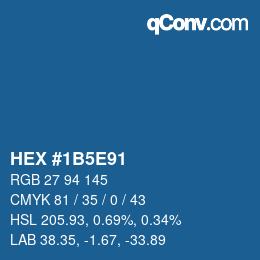 Farbcode: HEX #1B5E91 | qconv.com