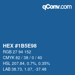 Farbcode: HEX #1B5E98 | qconv.com