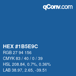 Code couleur: HEX #1B5E9C | qconv.com