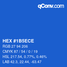 カラーコード: HEX #1B5ECE | qconv.com