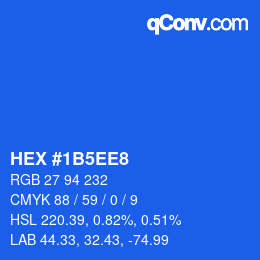 カラーコード: HEX #1B5EE8 | qconv.com