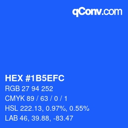 カラーコード: HEX #1B5EFC | qconv.com