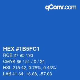 颜色代码: HEX #1B5FC1 | qconv.com