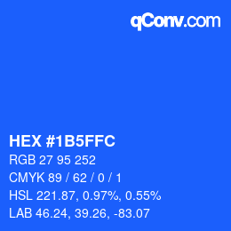 カラーコード: HEX #1B5FFC | qconv.com