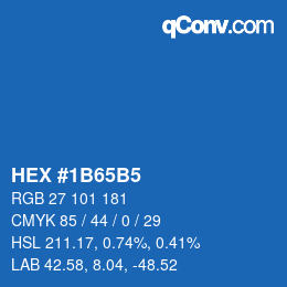 Color code: HEX #1B65B5 | qconv.com