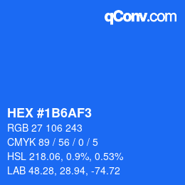 カラーコード: HEX #1B6AF3 | qconv.com
