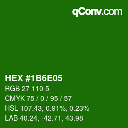 Color code: HEX #1B6E05 | qconv.com