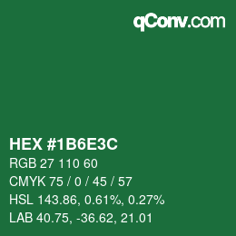 Color code: HEX #1B6E3C | qconv.com