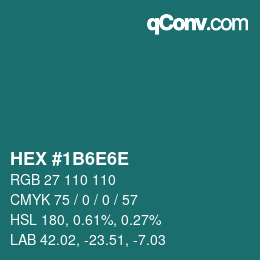 Color code: HEX #1B6E6E | qconv.com