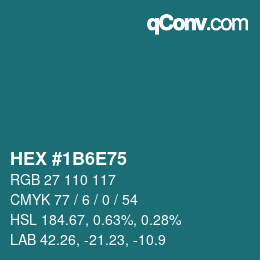 Color code: HEX #1B6E75 | qconv.com