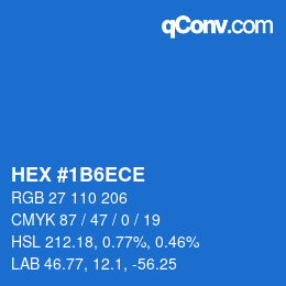 カラーコード: HEX #1B6ECE | qconv.com