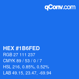 Color code: HEX #1B6FED | qconv.com