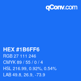 Código de color: HEX #1B6FF6 | qconv.com