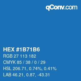 颜色代码: HEX #1B71B6 | qconv.com
