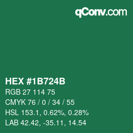 Color code: HEX #1B724B | qconv.com