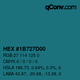 Color code: HEX #1B727D00 | qconv.com