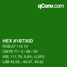 Color code: HEX #1B730D | qconv.com