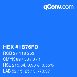 Color code: HEX #1B76FD | qconv.com