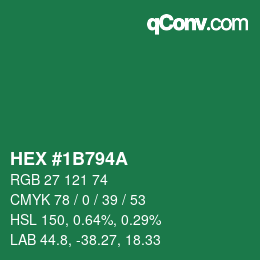 Color code: HEX #1B794A | qconv.com
