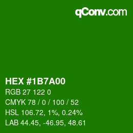 颜色代码: HEX #1B7A00 | qconv.com