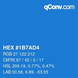 Color code: HEX #1B7AD4 | qconv.com