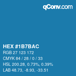 颜色代码: HEX #1B7BAC | qconv.com