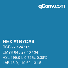 カラーコード: HEX #1B7CA9 | qconv.com