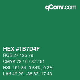 Color code: HEX #1B7D4F | qconv.com