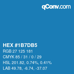 Color code: HEX #1B7DB5 | qconv.com