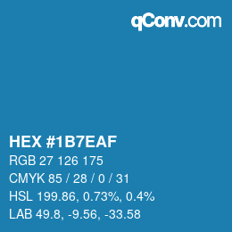 Color code: HEX #1B7EAF | qconv.com