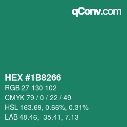 Color code: HEX #1B8266 | qconv.com